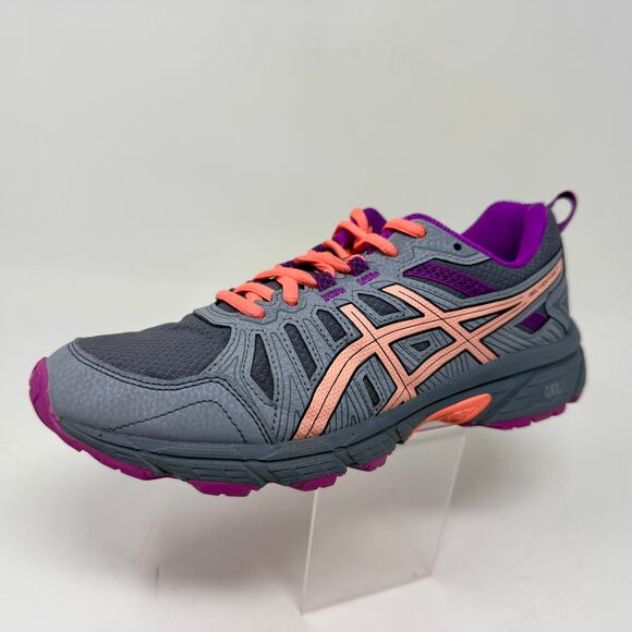 ASICS Gel Venture-7 Run Shoes Womens Sz 6 Gray Orange Lightweight K.8.4 Durable - Picture 2 of 15